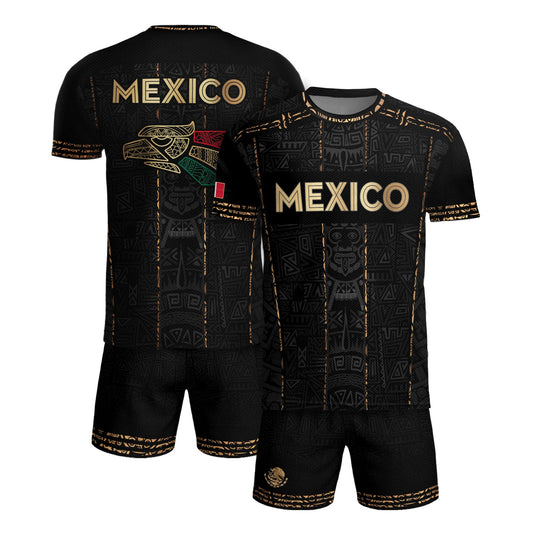 Mexico Soccer Jersey Black Design, Aztec Style Football Shirt for Fans