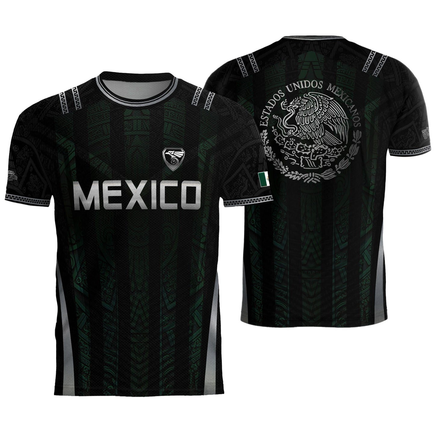 Mexico Green Black Aztec Eagle Heritage Estados Unidos Mexicanos Soccer Jersey Football