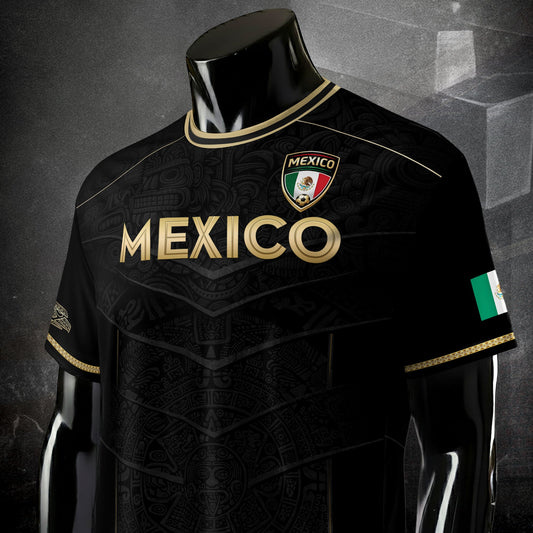 Mexico Black Gold Eagle Heritage Estados Unidos Mexicanos National Soccer Jersey