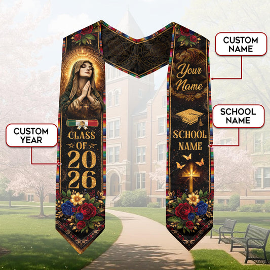 Mexican Graduation Stole 2025 Custom Name Mexico Graduation Sash Personalized