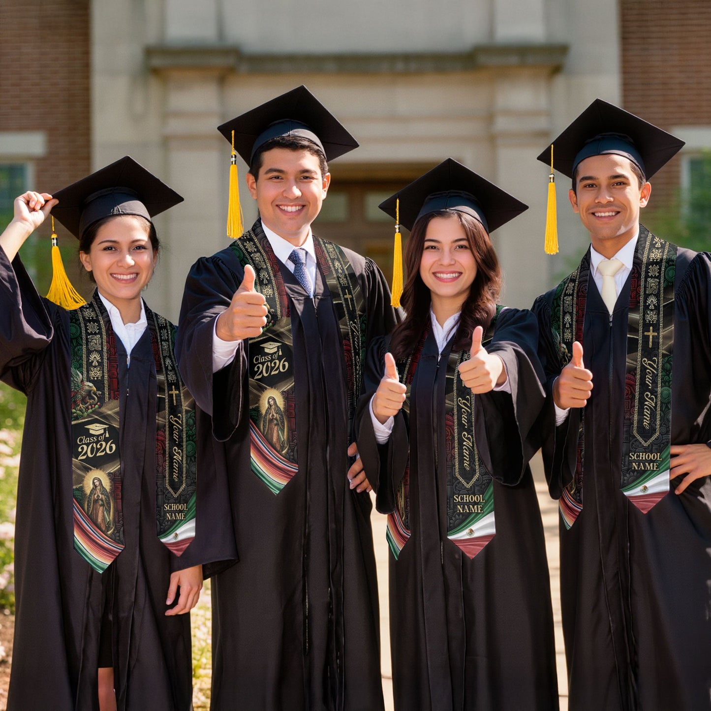 Mexican Graduation Sash 2026 Custom Graduation Stole Personalized Stoles for Graduation Mexico