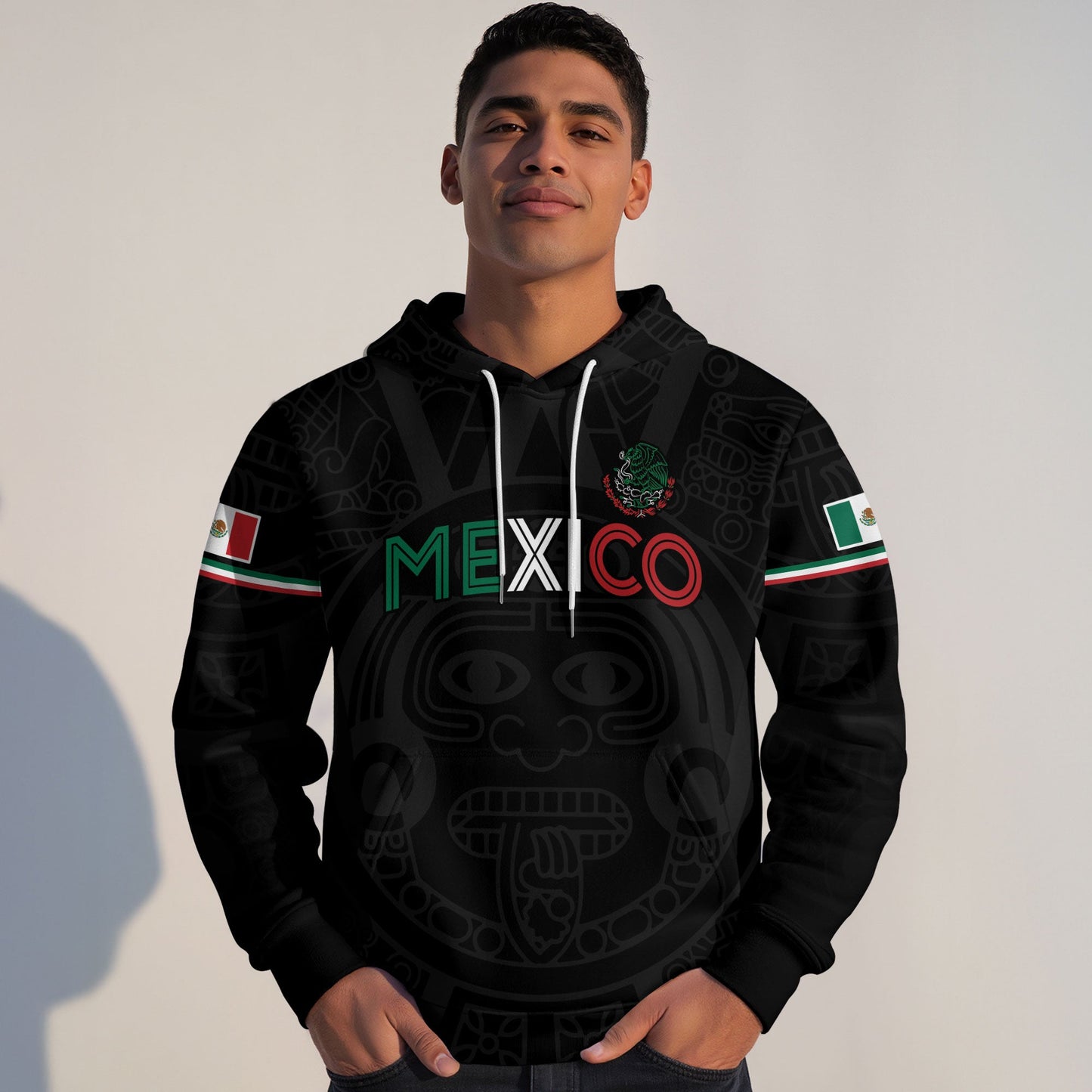 Mexican Mechanical Eagle Snake Aztec Heritage Mens Sudadera De Mexico Hoodie