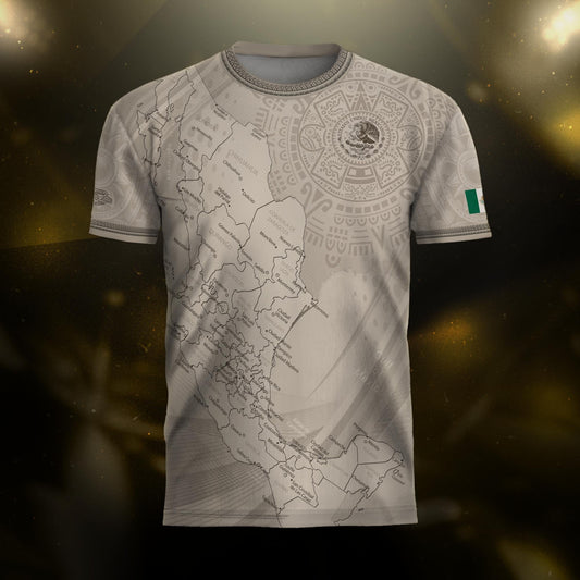 Mexico Beige Map Design Aztec Heritage Pride Soccer Jersey