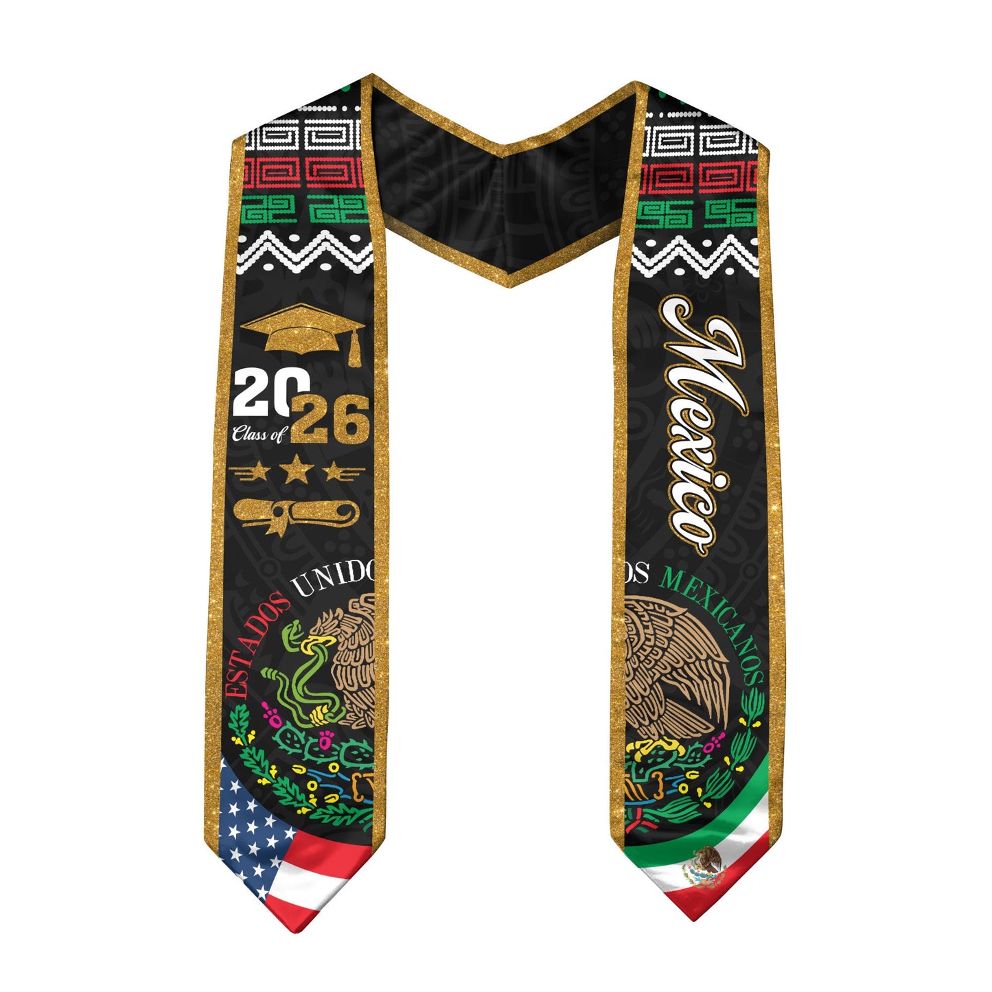 Mexico 2026 Stole, Mexican Sash for Graduation Outfit