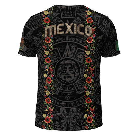 Mexico Flag Guadalupe Aztec Floral Heritage Legacy Pride Shirt