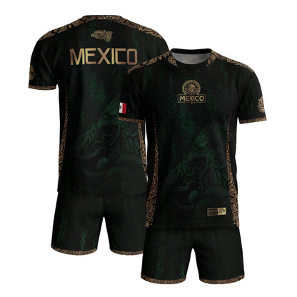 Mexico Green Gold Aztec Eagle Warrior Soccer Jersey