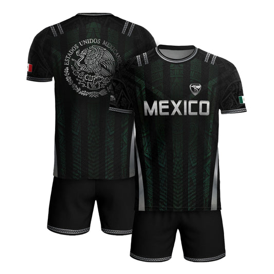 Mexico Green Black Aztec Eagle Heritage Estados Unidos Mexicanos Soccer Jersey Football
