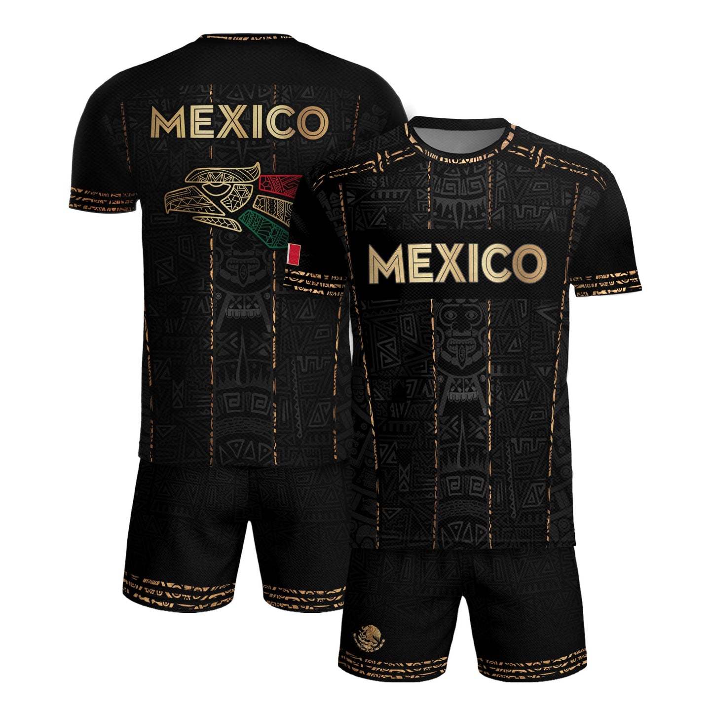 Mexico Soccer Jersey Black Design, Aztec Style Football Shirt for Fans