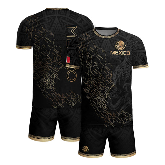 Mexico Soccer Jersey Black Mexico Map - Mexico National Team Fan Football