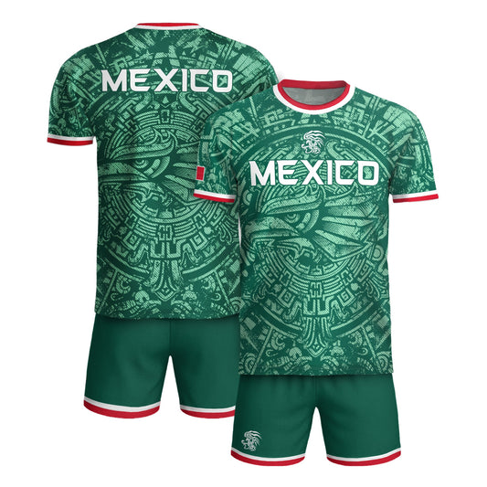 Represent Mexico Soccer Jersey Aztec Eagle Print - Ancient Eagle Heritage Football Shirt Men Gift
