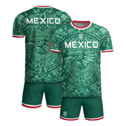 Represent Mexico Soccer Jersey Aztec Eagle Print - Ancient Eagle Heritage Football Shirt Men Gift