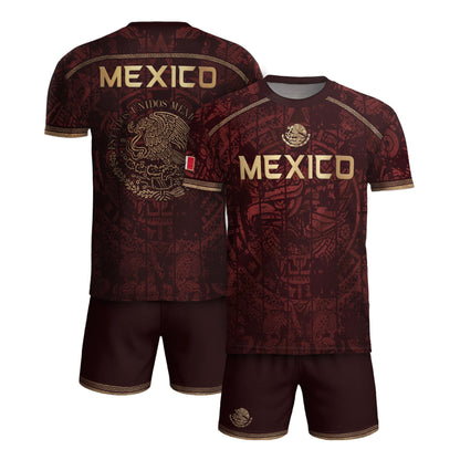 Mexico Football Shirt Maroon Heritage - Aztec Eagle Crest Fan Jersey National Pride