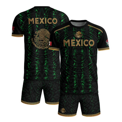 Playera de Mexico para Hombre – Mexican Soccer Jersey in Black Green, Mexico Shirt