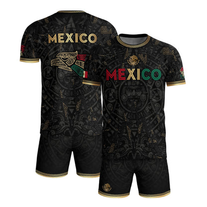 Mexico Soccer Jersey Men – Black Gold Mexican Jersey, Playera de Mexico Hombre