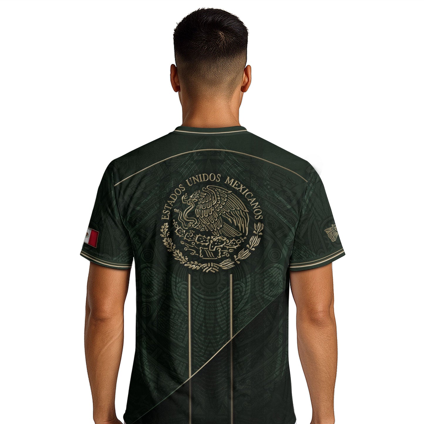Mexico Green Gold Aztec Eagle Heritage Estados Unidos Mexicanos Soccer Jersey Football