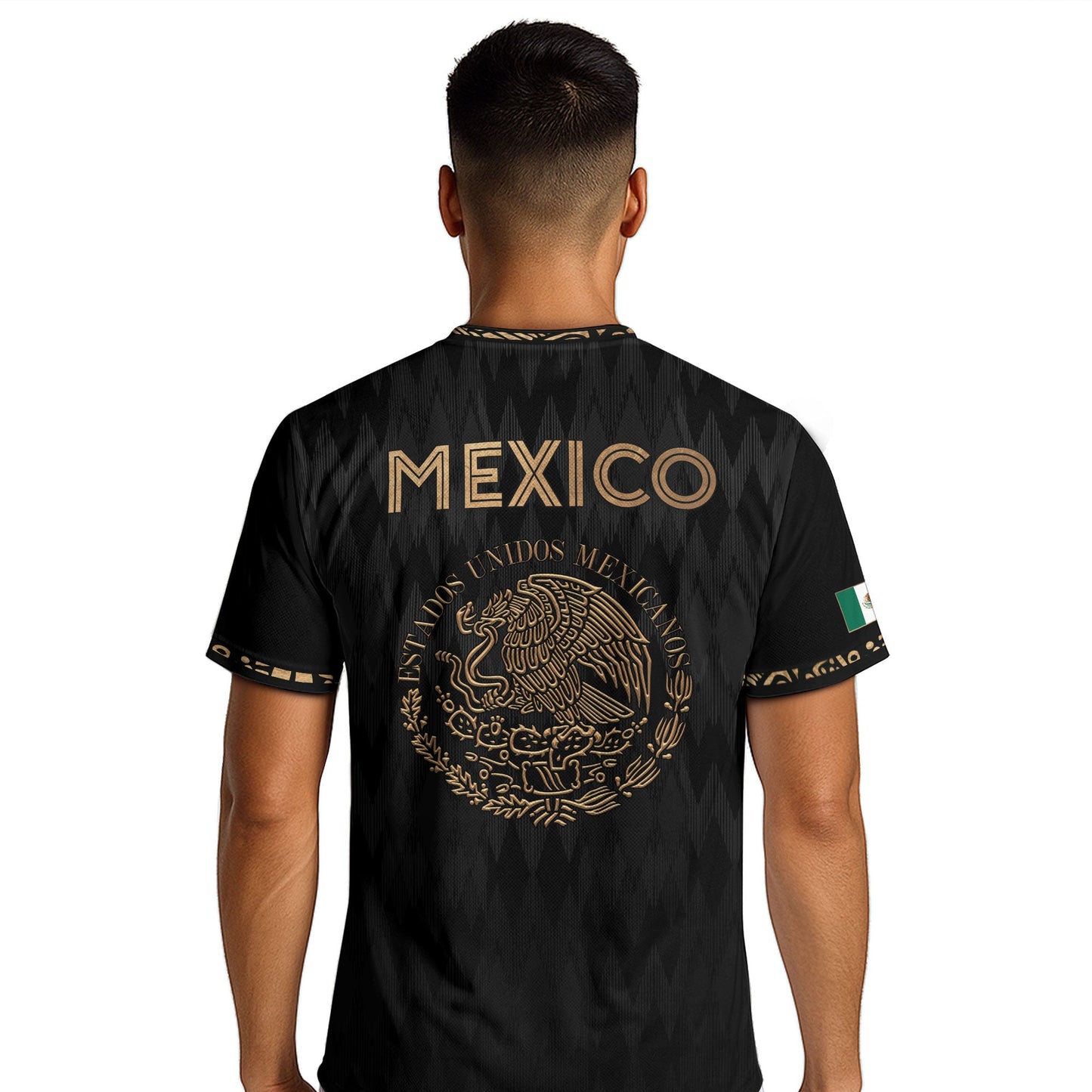Mexico Soccer Jersey Black Gold Eagle Aztec Football Shirt Men Fan Edition