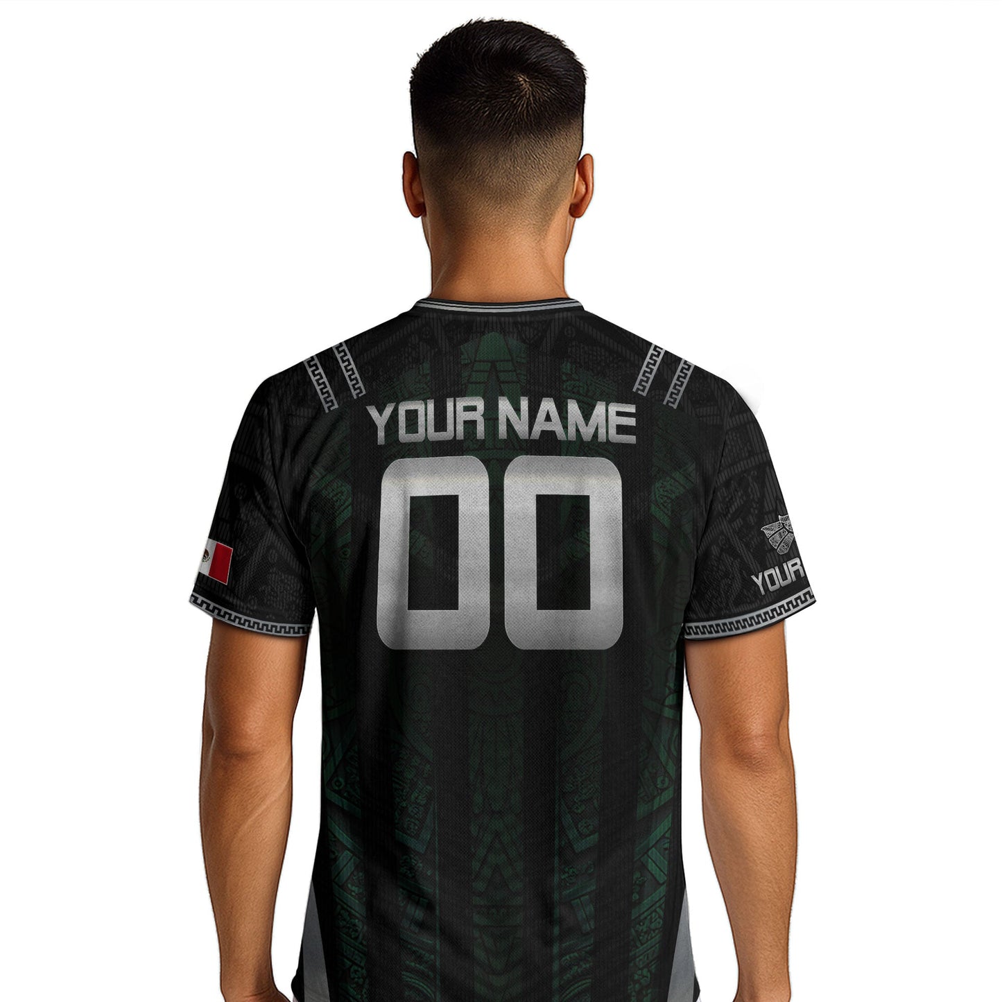 Black Mexico Soccer Jersey Custom Name Number Aztec Warrior Spirit Football Shirt