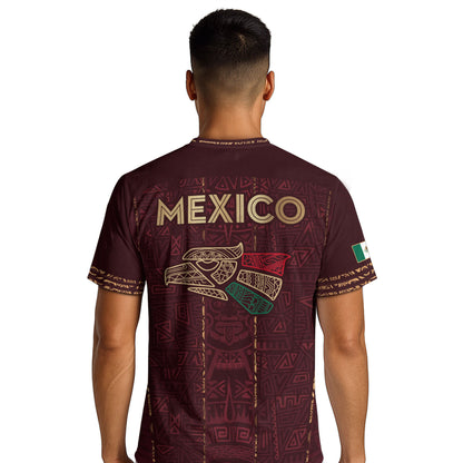 Mexico Soccer Jersey Maroon Aztec Heritage - Mexico National Team Fan Football Shirt