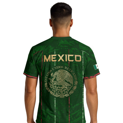 Mexico Soccer Jersey Green Aztec Heritage Pride - Estados Unidos Mexicanos Football Shirt