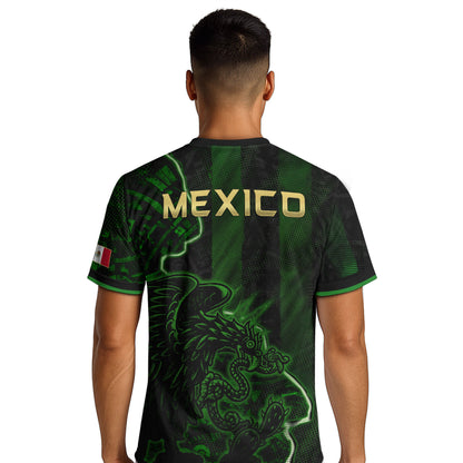 Mexico Soccer Jersey Green Black Electric Eagle - Mexico National Team Fan Heritage Shirt