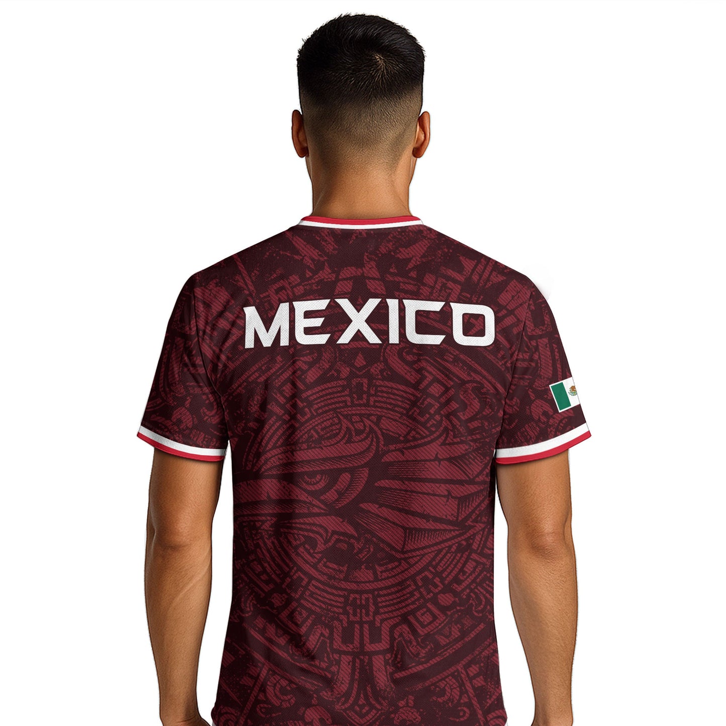 Men's Burgundy Mexico Aztec Eagle Graphic T-Shirt – Tribal Heritage Mexico Print Tee