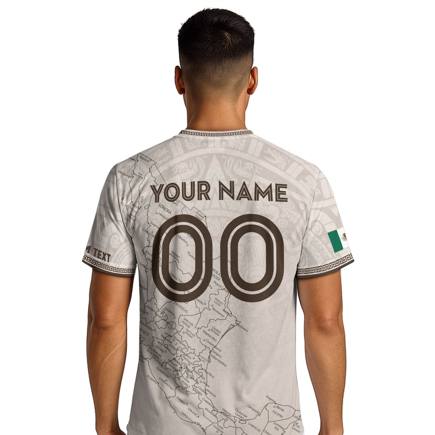 Mexico Soccer Jersey Custom Name - Vintage Map & Eagle Heritage White Football Shirt