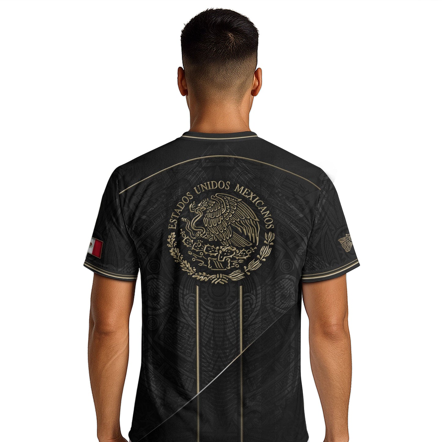 Mexico Soccer Jersey - Black & Gold Aztec Heritage Tribal Football Shirt