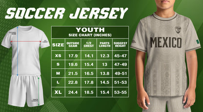 Youth Vintage Football Apparel White Gold Eagle Mexico Soccer Jersey Classic Fan Style