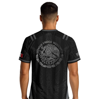 Mexico Soccer Jersey Men Black Aztec Eagle Crest Mexican Football Shirt