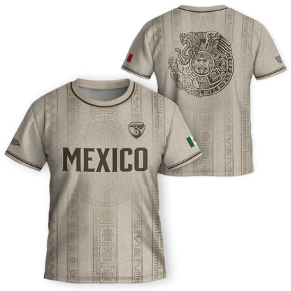 Youth Vintage Football Apparel White Gold Eagle Mexico Soccer Jersey Classic Fan Style