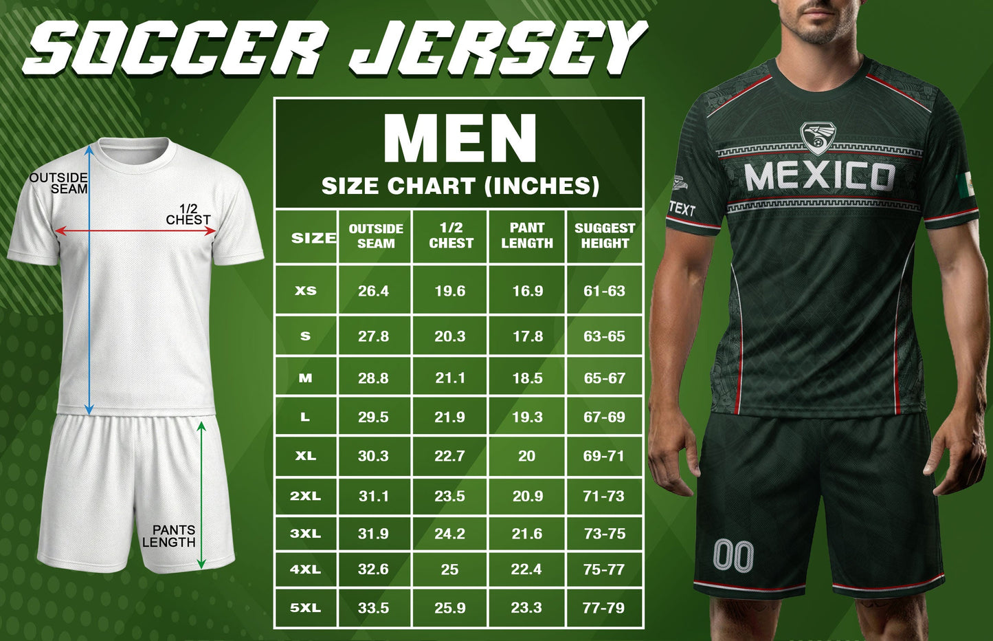 Mexico Soccer Jersey Personalized Name Number Aztec Pattern Green Football Shirt