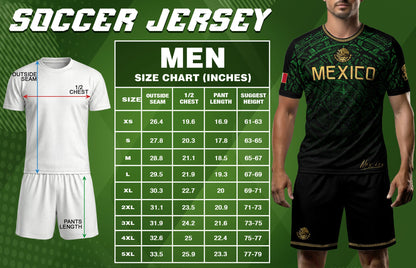 Mexico Soccer Jersey Green Black Aztec Sun Stone - Mexico Fan Heritage Style Shirt