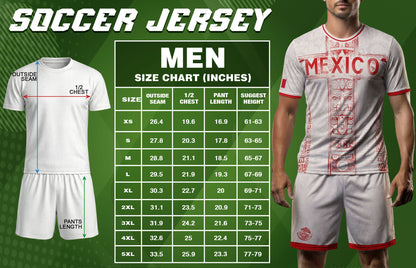 Mexico Soccer Jersey White Aztec Totem Heritage - Mexico Fan Football Design Men Shirt