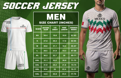 Mexico Soccer Jersey White Chevron Aztec - Mexico National Team Fan Heritage Shirt