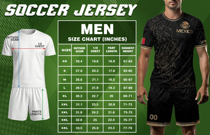 Mexico Soccer Jersey Custom Name - Black & Gold Mexico Map Heritage Football Shirt