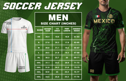 Custom Mexico Soccer Jersey – Black Green Aztec Serpent Lightning Football Shirt