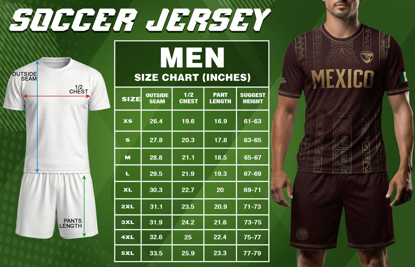Mexico Soccer Jersey - Maroon & Gold Aztec Sun Stone Heritage Football Shirt