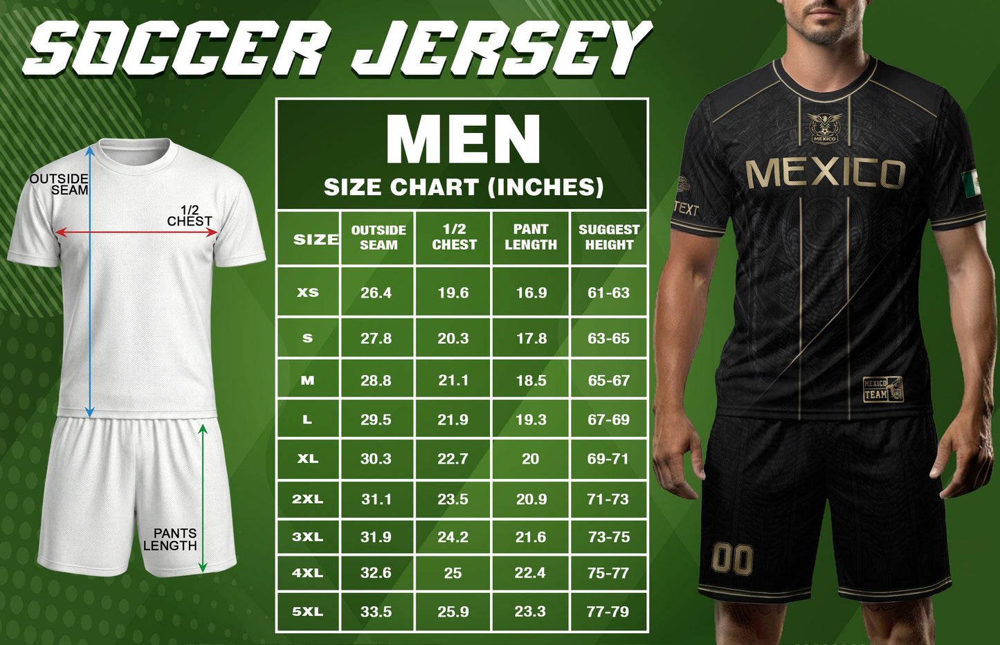 Black Mexico Soccer Jersey Custom Name Number Aztec Warrior Shirt