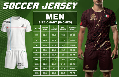 Mexico Soccer Jersey Maroon Aztec Eagle Heritage Gold Trim Mexican Football Shirt