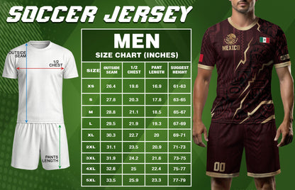 Custom Mexican Heritage Jersey Maroon Aztec Design Mexico Eagle Soccer Shirt Men Women