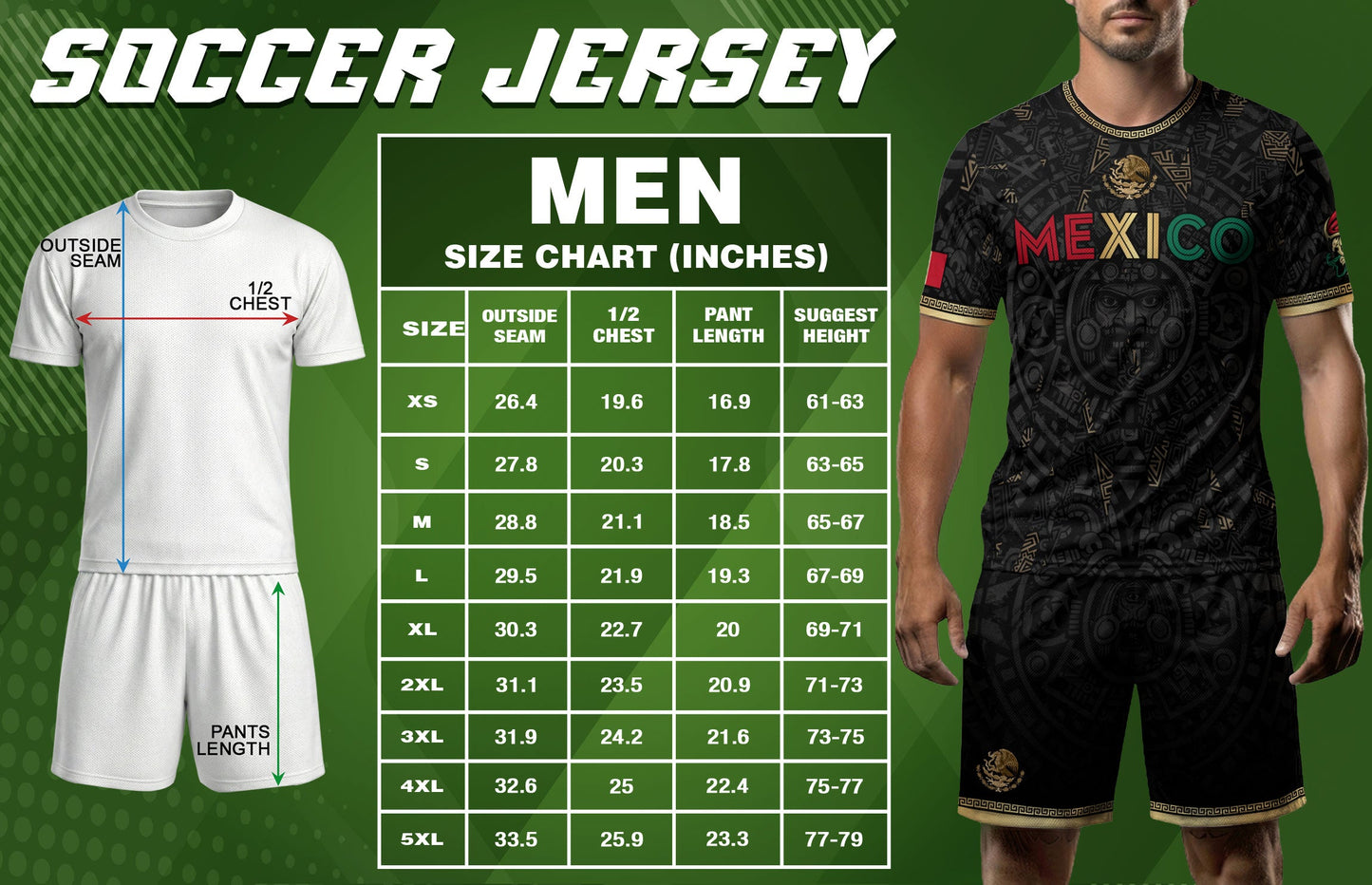 Mexico Soccer Jersey Men – Black Gold Mexican Jersey, Playera de Mexico Hombre