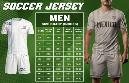 Mexico Soccer Jersey Men White Aztec Pattern Football Shirt Classic Fan Apparel