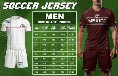 Maroon Mexico Soccer Jersey Aztec Coat of Arms Football Men Shirt Mexico Fan Tee