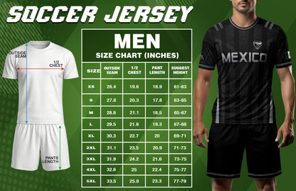 Mexico Soccer Jersey Men Black Aztec Eagle Crest Mexican Football Shirt