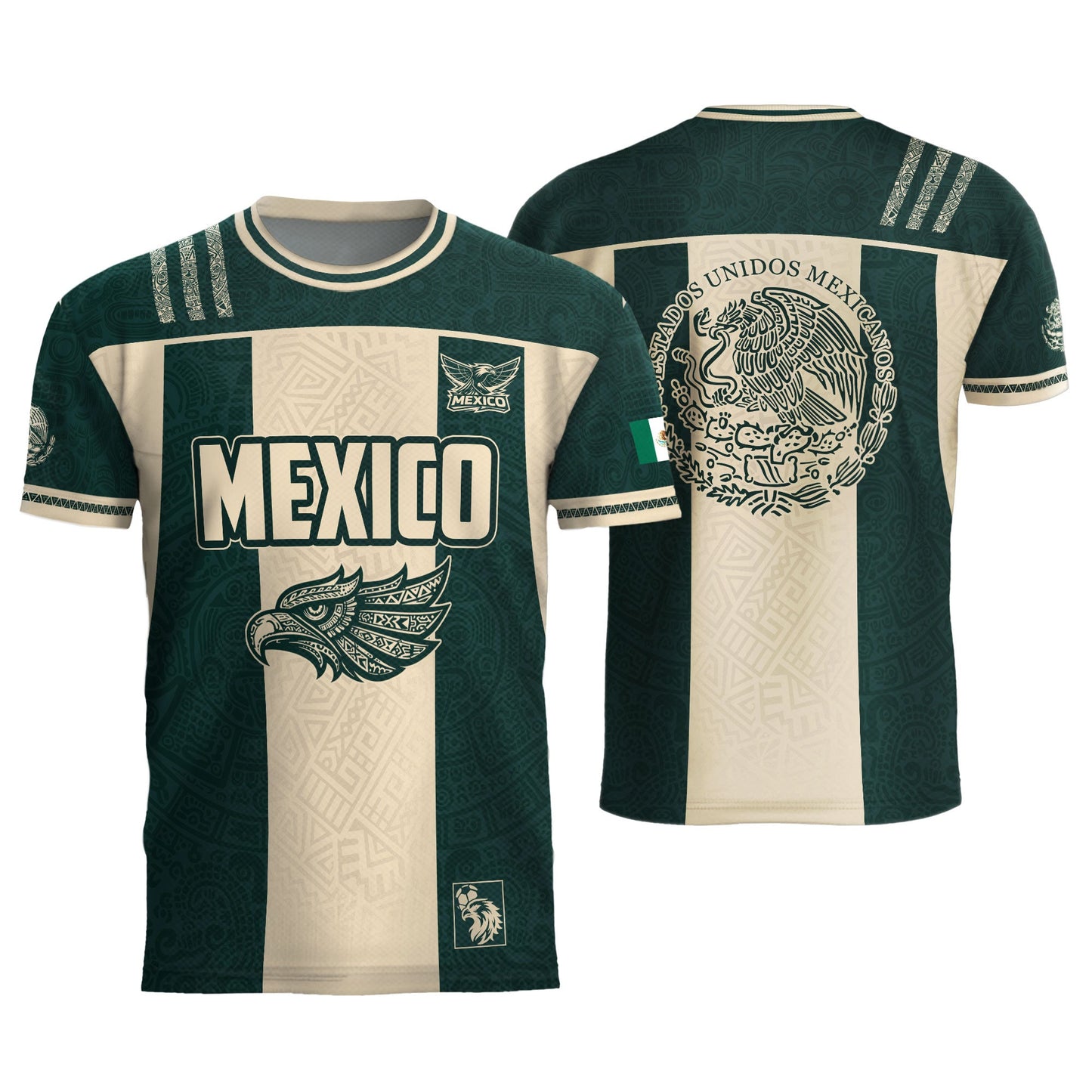 Mexico Green Beige Eagle Heritage Estados Unidos Mexicanos National Soccer Jersey