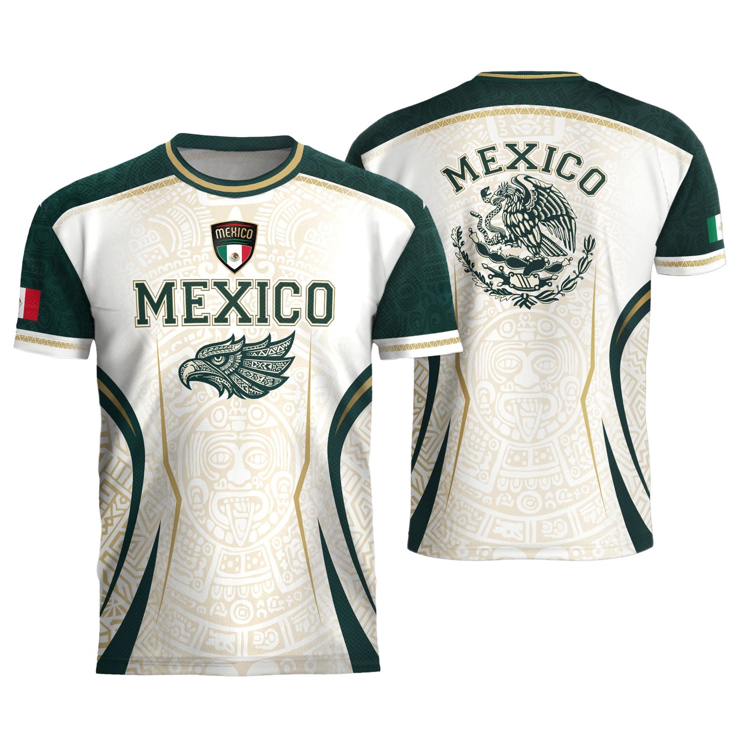 Mexico Green White Aztec Eagle Heritage Estados Unidos Mexicanos Soccer Jersey