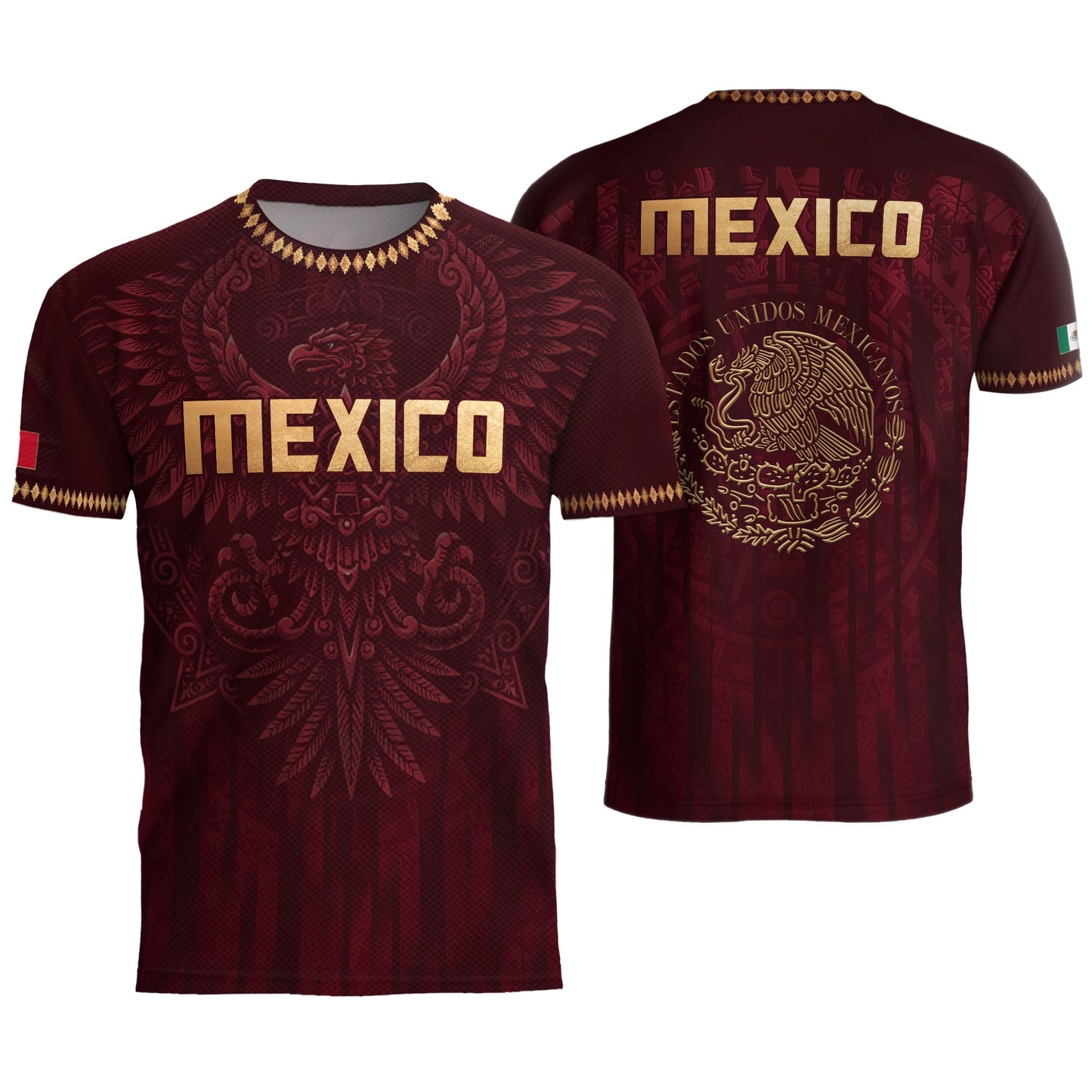 Mexico Soccer Jersey Maroon Aztec Eagle Edition - Premium Mexico National Team Football Shirt