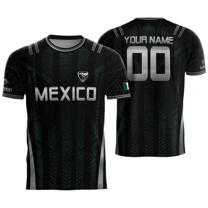 Black Mexico Soccer Jersey Custom Name Number Aztec Warrior Spirit Football Shirt