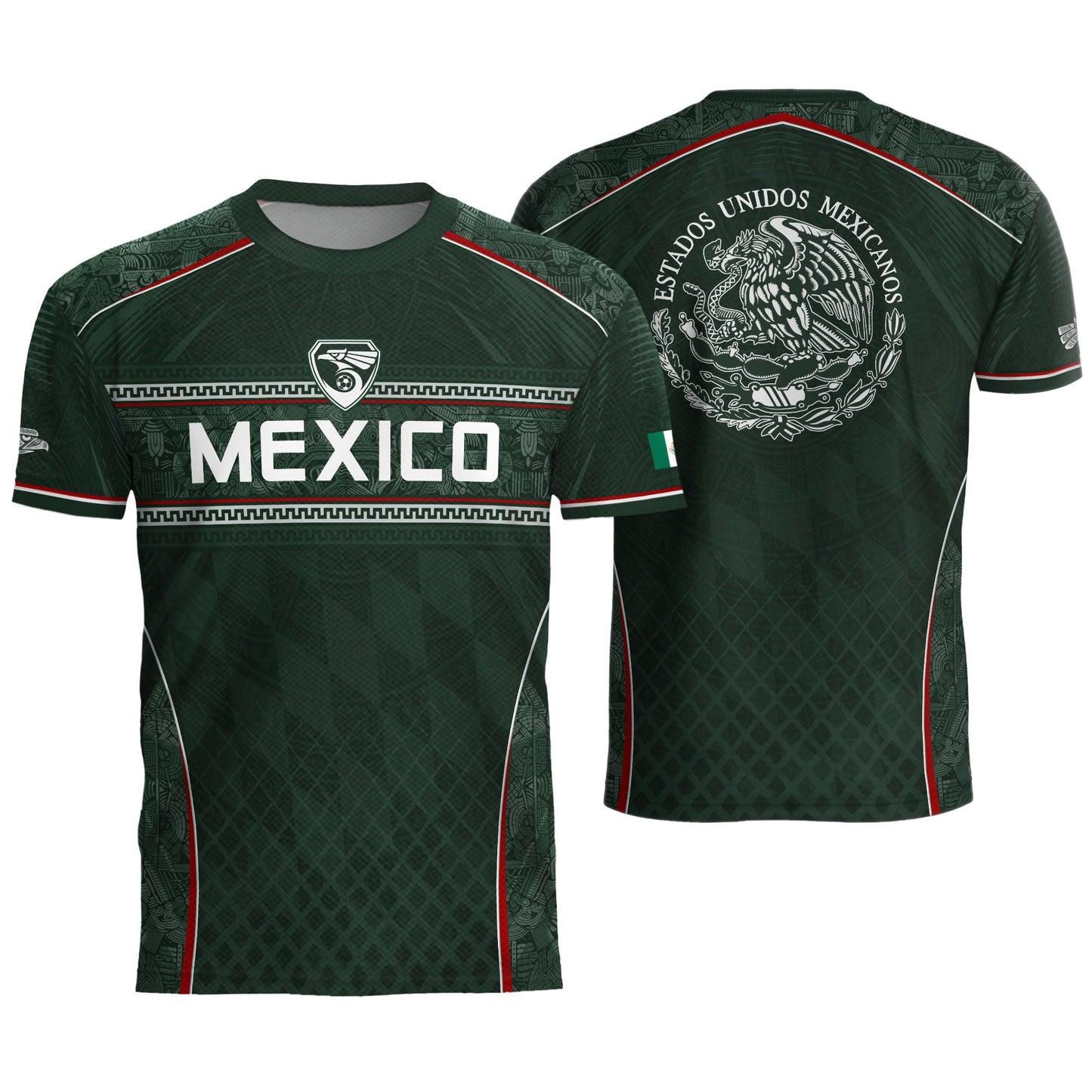 Mexico Soccer Jersey Green National Team Style Football Men Shirt Eagle Crest Fan Tee