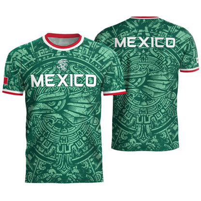 Represent Mexico Soccer Jersey Aztec Eagle Print - Ancient Eagle Heritage Football Shirt Men Gift